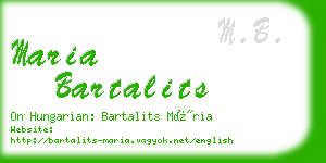 maria bartalits business card